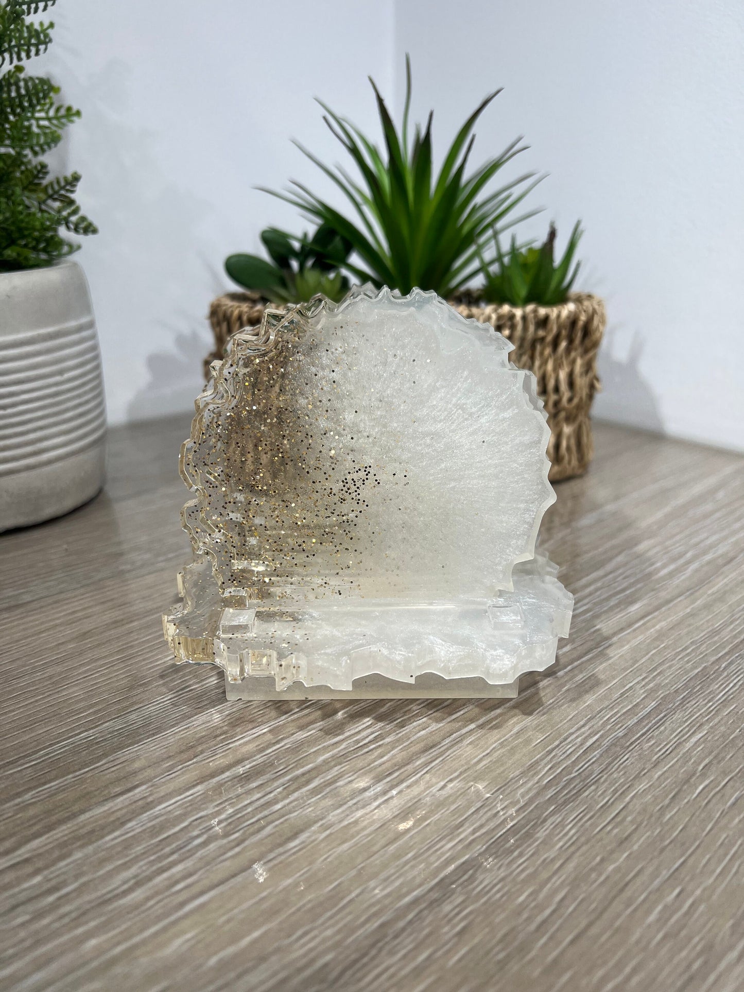 Set of Geode coasters with holder