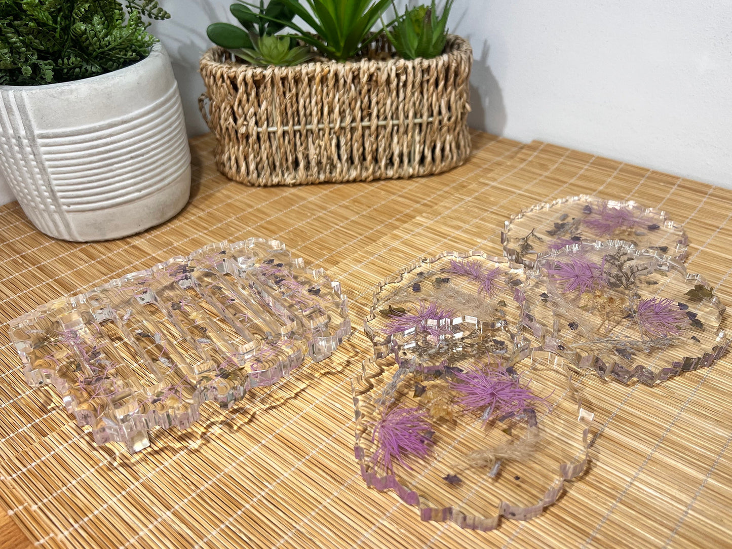 Set of Geode coasters with holder